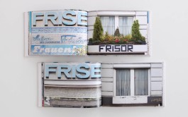 Hamburger Ladenschilder von A-Z, Doppelseite »Frisör« aus dem Buch »Hamburg Alphabet« von Chris Campe, Junius Verlag, 2010 All Things Letters – Chris Campe, Hamburg