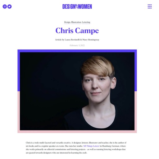 Interview mit Chris Campe auf »Design by Women«, 2022