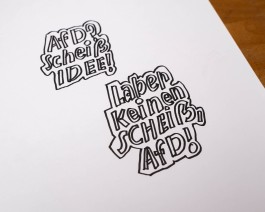 Schritt 3 – Skizzen – Demoschilder malen gegen rechts, Anleitung von Chris Campe All Things Letters – Chris Campe, Hamburg