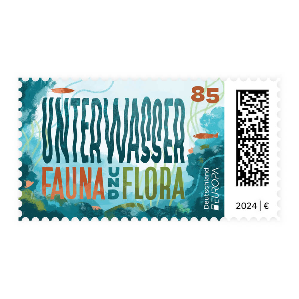 »Unterwasser Fauna und Flora« Briefmarkengestaltung von Chris Campe, Hamburg All Things Letters – Chris Campe, Hamburg