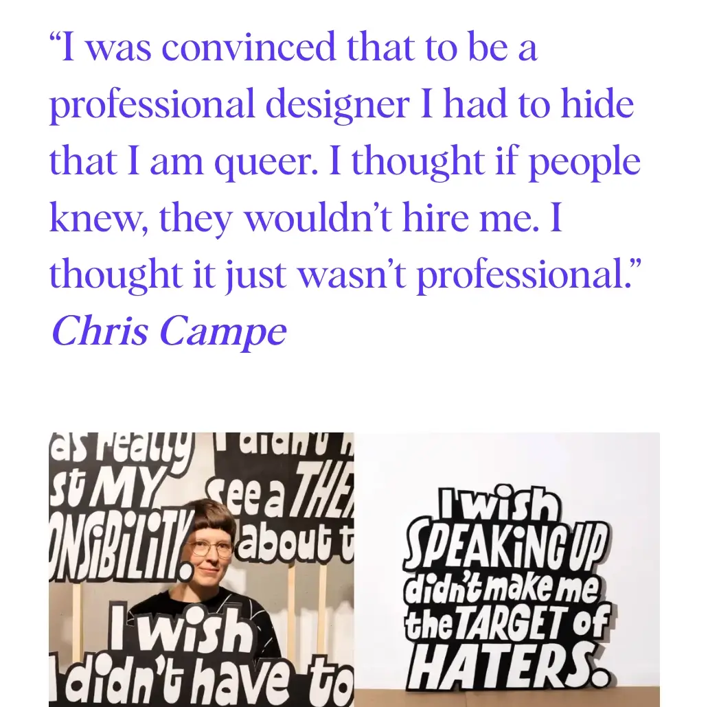 Artikel von Poppy Thaxter über lgbtq-Designer*innen auf Design by Women All Things Letters – Chris Campe, Hamburg