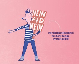 »Nein AfD Nein« Demoschild-Zeichnung von Franziska Walther All Things Letters – Chris Campe, Hamburg