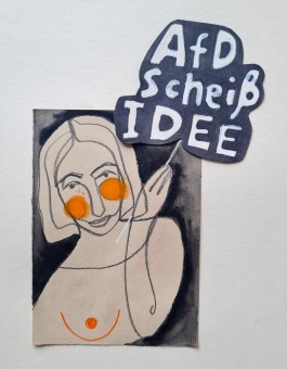 »AfD Scheiß Idee« Demoschild-Zeichnung von Heike Haas All Things Letters – Chris Campe, Hamburg