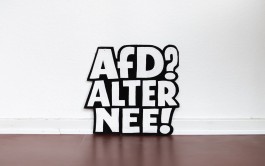 »AfD? Alter nee!« Demoschild gegen rechts, Text und Lettering von Chris Campe All Things Letters – Chris Campe, Hamburg