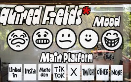 Mood Scale, Detail von »Required Fields« Papp-Infografik und Performance von Chris Campe für die re:publica 25 in Berlin All Things Letters – Chris Campe, Hamburg