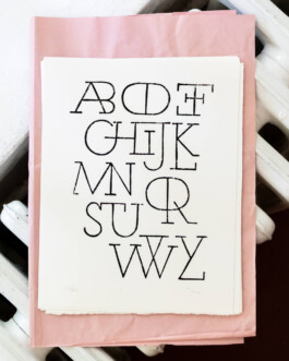 linocut print, black on white: »Ligature Alphabet« by Chris Campe All Things Letters – Chris Campe, Hamburg
